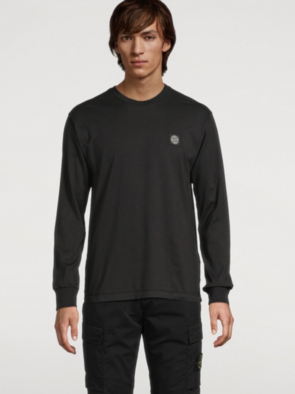 Stone Island Black Cotton Long-Sleeve T-Shirt Size L